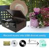 All-in-One Record Player with CD and Cassette, 3-Speed Bluetooth Turntable with Built-in Speakers, USB Recording view 4