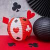Mudder 6 Pcs Casino Party Decoration Black Red Paper Lanterns 10 Inch Poker Night Party Decorations Casino Hanging Lanterns view 3