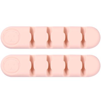 Hemobllo 2pcs Self-Adhesive Silicone Cable Clips for Desk Organization Wire Management for Pink Cord Holder for Charging and Audio Cables