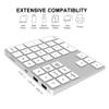 Number Keyboard 34-Keys Numeric Keypad + USB Type-C Hub Bluetooth Numeric Keypad,Rechargeable Number Pad Slim External Numpad Keyboard Data Entry, for OS, Android(Silver) view 2
