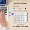 Number Keyboard 34-Keys Numeric Keypad + USB Type-C Hub Bluetooth Numeric Keypad,Rechargeable Number Pad Slim External Numpad Keyboard Data Entry, for OS, Android(Silver) view 3