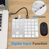 Number Keyboard 34-Keys Numeric Keypad + USB Type-C Hub Bluetooth Numeric Keypad,Rechargeable Number Pad Slim External Numpad Keyboard Data Entry, for OS, Android(Silver) view 4