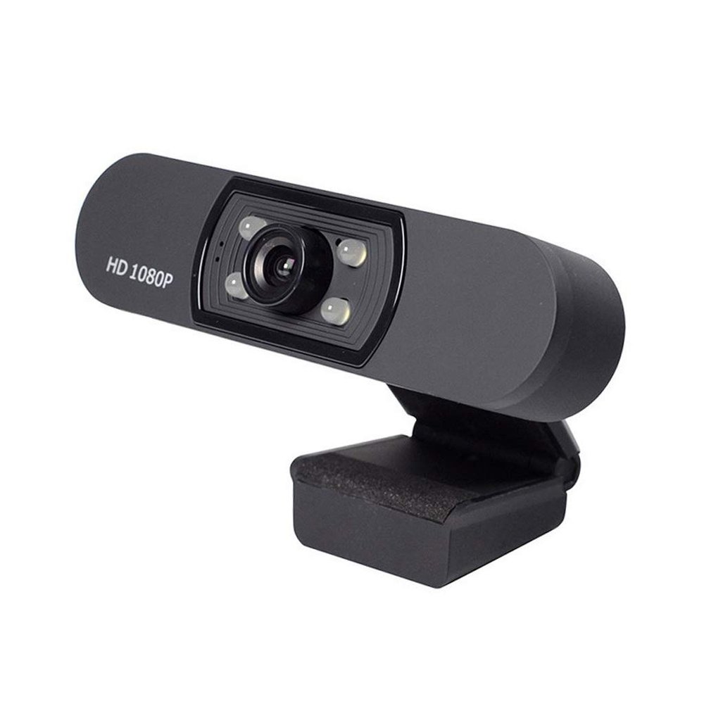 ARCH 1080P Webcam with 180 Fixing Clip,4 LED Lights,Digital Noise Reduction Microphone Computer Camera for Video Conferencing,Streaming,Video Call