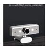 ARCH Widescreen Computer Camera with LED Light,Webcam Built-in Noise Reduction Microphone,360  Rotatable Adjustment for Video Conferencing,Streaming,Video Call (Color : Silver, Size : 720P) view 2
