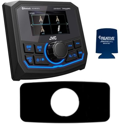 JVC KD-MR1BTS Waterproof Radio Compatible with Stinger Marine SEADASH3B Universal Marine 3" Radio Dash Kit - Black,