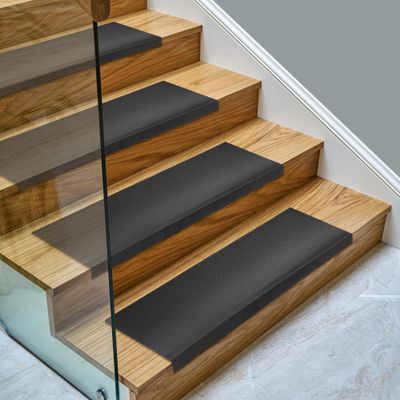 Ottomanson Bullnose Stair Treads Outdoor Dots Heavy-Duty Non-Slip Stair Mats Best Grip on Concrete, Brick & Textured Step Fastening Required for Wooden & RV Steps, Pack of 5