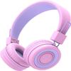 iClever BTH02 Kids Bluetooth Headphones, 93H Playtime, Lightweight, Foldable, Textured Sound, Type C Fast charging, Bluetooth 5.4, Kids Wireless Headphones with Microphone for IPad Tablet School, Pink view 1
