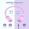 iClever BTH02 Kids Bluetooth Headphones, 93H Playtime, Lightweight, Foldable, Textured Sound, Type C Fast charging, Bluetooth 5.4, Kids Wireless Headphones with Microphone for IPad Tablet School, Pink view 4