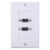Wendry VGA Wall Plates Socket, 2-Port Multimedia Wall Plates Socket Panel, VGA Socket Wall Mount Panel Adapter Wall Socket Applicable for Engineering Wiring view 1