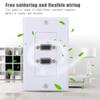 Wendry VGA Wall Plates Socket, 2-Port Multimedia Wall Plates Socket Panel, VGA Socket Wall Mount Panel Adapter Wall Socket Applicable for Engineering Wiring view 3