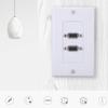 Wendry VGA Wall Plates Socket, 2-Port Multimedia Wall Plates Socket Panel, VGA Socket Wall Mount Panel Adapter Wall Socket Applicable for Engineering Wiring view 4