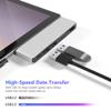 Surface Pro 7 USB C Hub, 6-in-2 Aluminum Surface Pro 2019 Dock with 4K HDMI Adapter+ USB C Audio & Data Transfer Port +2 USB 3.0+SD/TF Card Reader, Converter Combo Adaptor for Surface Pro 7 view 3