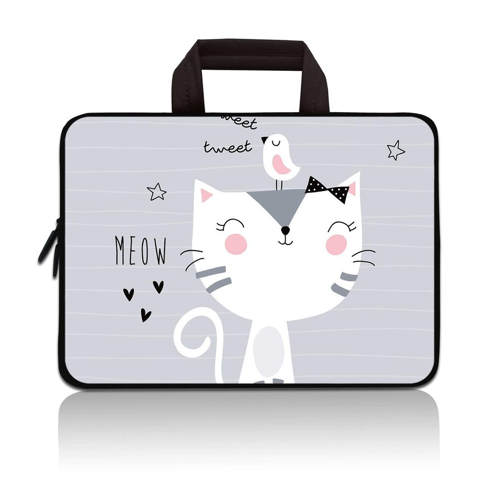11" 11.6" 12" 12.1" 12.5" inch Laptop Carrying Bag Chromebook Case Notebook Ultrabook Bag Tablet Cover Neoprene Fit Samsung Google Acer HP DELL Lenovo Asus (11 11.6 12.1 12.2 inch, Cat & Bird)