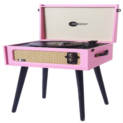 Arkrocket Bluetooth Record Player Retro Turntable with Removable Legs