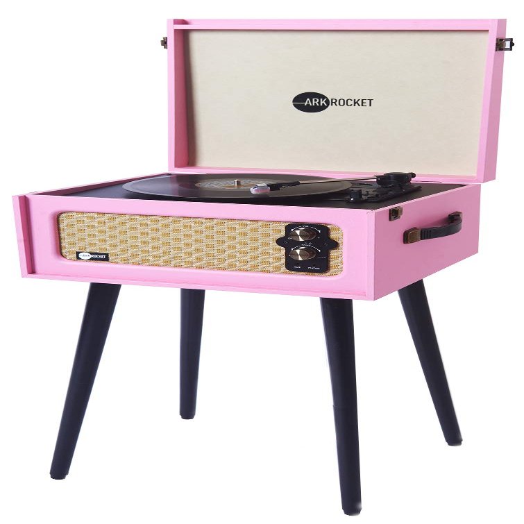 Arkrocket Bluetooth Record Player Retro Turntable with Removable Legs