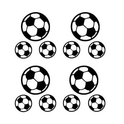 12 Footballs Wall Decal Vinyl Stickers, Removable Lovely Soccer Ball Picture Art DIY Sticker Mural for Kids Bedroom Playroom Living Room Home Window Door Decoration