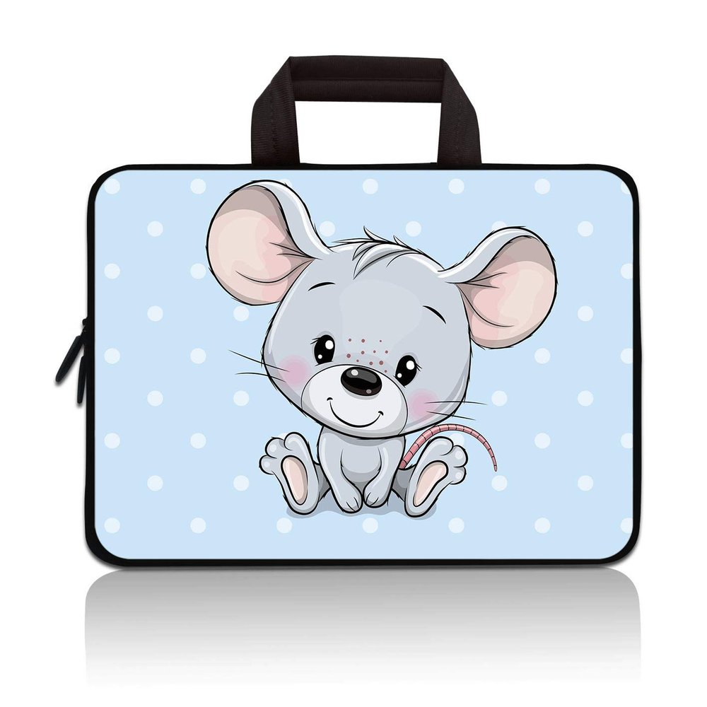 11" 11.6" 12" 12.1" 12.5" inch Laptop Carrying Bag Chromebook Case Notebook Ultrabook Bag Tablet Cover Neoprene Sleeve Fit Apple MacBook Air Samsung Google Acer HP DELL Lenovo Asus(Cute Mouse)
