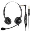 Lightweight Telephone Headset with 2.5mm Jack and Mute Button for Office Calls, Works with Cisco Polycom Panasonic Landline IP Desk Phones, with 3.5mm Jack QD Cord for Mobile view 1