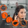 Lightweight Telephone Headset with 2.5mm Jack and Mute Button for Office Calls, Works with Cisco Polycom Panasonic Landline IP Desk Phones, with 3.5mm Jack QD Cord for Mobile view 2