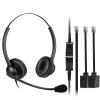 Wired Telephone Headset with Noise Cancelling Mic, Call Center Office Headset with U10P QD Cable RJ9 for Telework Work for Polycom Panasonic Siemens VVX Htek Avaya Nortel Mitel IP Phone etc. view 1