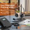Wired Telephone Headset with Noise Cancelling Mic, Call Center Office Headset with U10P QD Cable RJ9 for Telework Work for Polycom Panasonic Siemens VVX Htek Avaya Nortel Mitel IP Phone etc. view 4