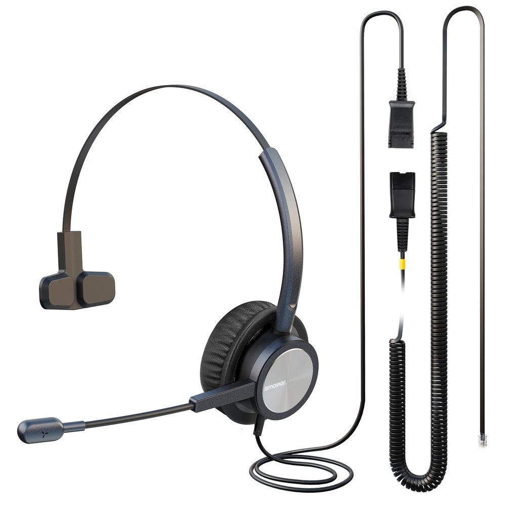 EMAIKER Cisco Landline Phone Headset One Ear Office Wired Telephone Headset with RJ9 Jack Works for Cisco CP-7841 7931G 7940 7941G 7942G 7945G 7960 7961G 7962G 7965G 7970 8841 8851 8961 etc