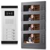 AMOCAM 4 Units Apartment Video Door Phone Kit, Video Intercom System Include 1 pcs Night Vision Camera, 4 pcs 7" LCD Monitor Wired Video Doorbell System, Support Monitoring, Unlock, Dual Way intercom view 1