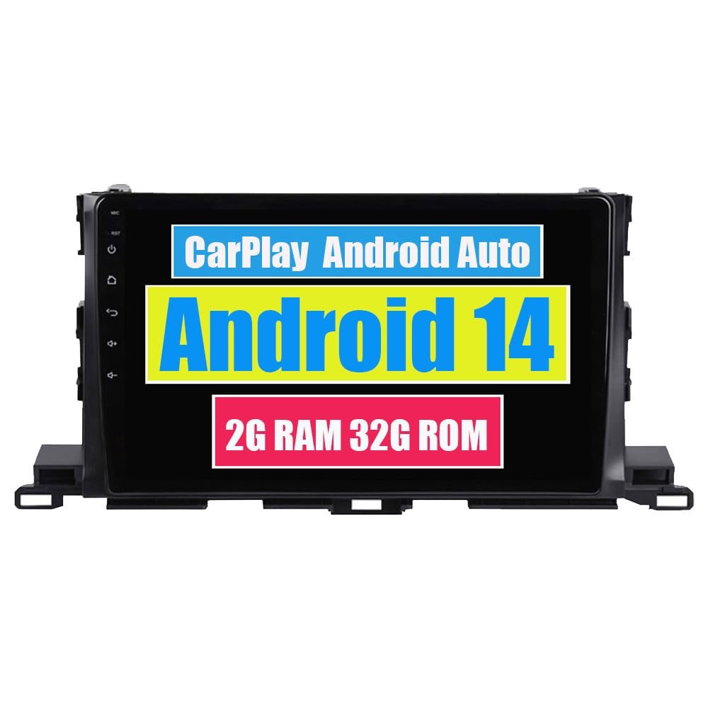 RoverOne Car Stereo Radio for Toyota Highlander 2015 2016 2017 2018 CarPlay Android Auto DSP Multimedia Player GPS Navigation Touch Screen Bluetooth WiFi