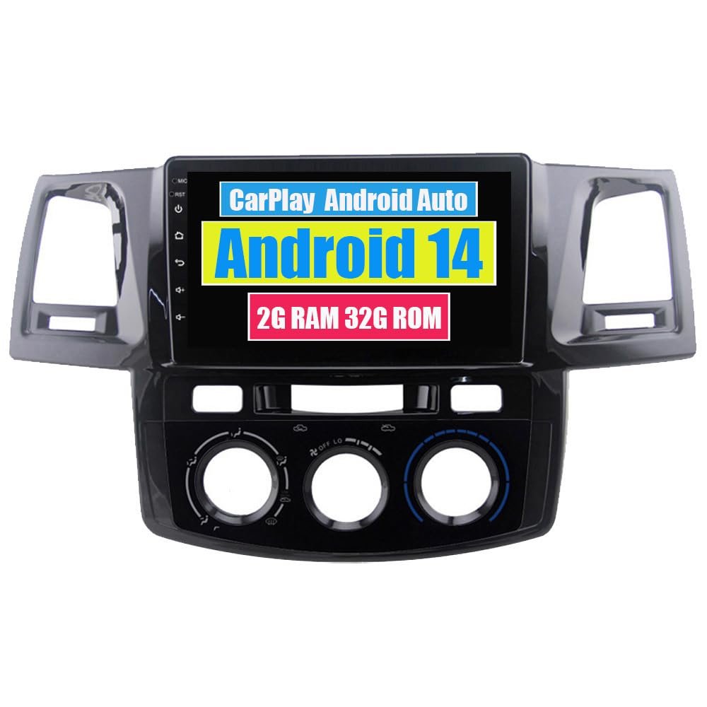 RoverOne Car Stereo Radio for Toyota Fortuner 2007-2015 CarPlay Android Auto DSP Multimedia Player GPS Navigation Touch Screen Bluetooth WiFi (Manual Air-Conditioner)