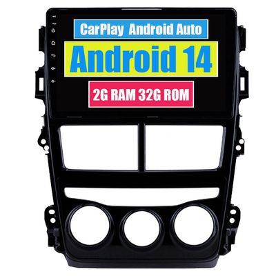 RoverOne Car Stereo Radio for Toyota Vios Yaris 2018 with CarPlay Android Auto DSP Multimedia Player GPS Navigation Touch Screen Bluetooth WiFi (Manual Air-Conditioner)