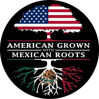 American Grown With Mexican Roots, 5 Inches | Mexican American Stickers Decals for Pride, 2 Pcs | Pegatinas Calcomanas for Laptop, Car Bumper, Water Bottle, Window, Hard Hat