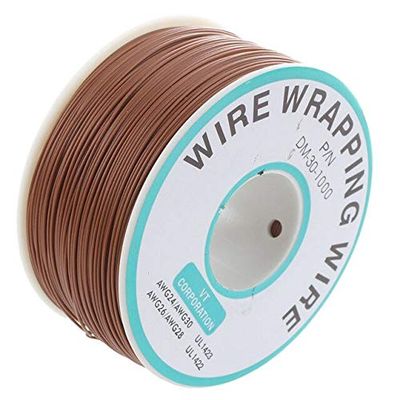 Davitu Terminals - Hot Brown PVC Coated Tin Plated Copper Cable Wrapping Wire 305M 30AWG Cable Reel - (Color: Brown)