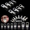 Davitu Terminals - 80PCS SC Tinned Copper Lug Ring Wire Connectors Bare Cable Terminal Cable Lugs Terminals Assorted Kit view 1