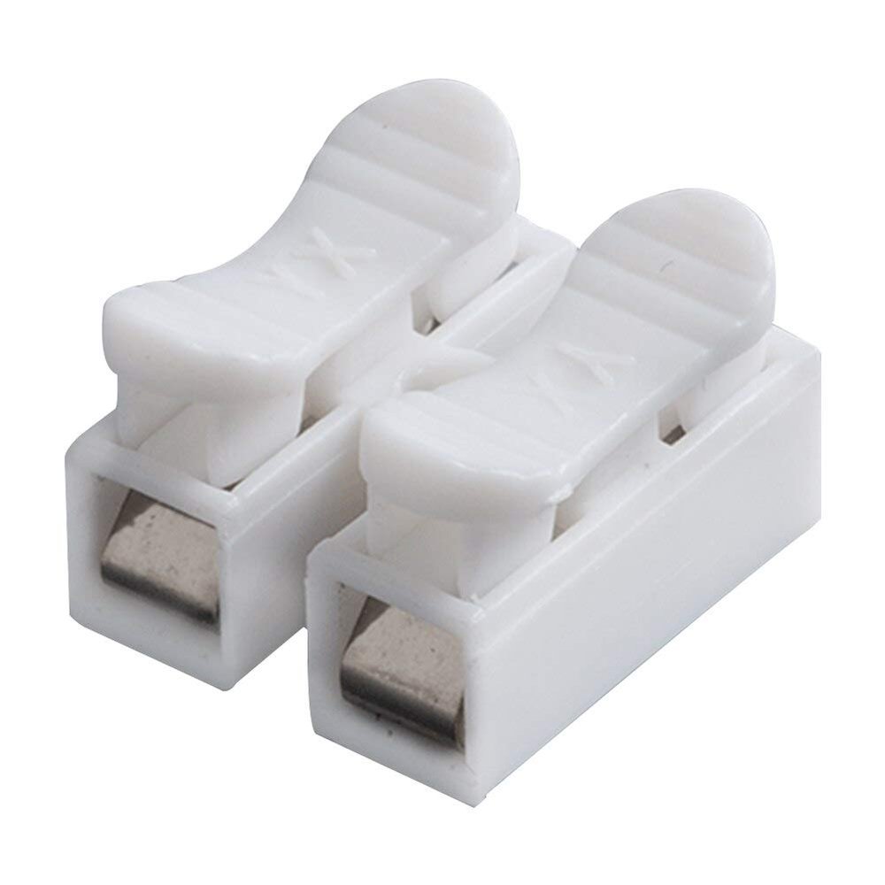 Davitu Terminals - 10pcs Block Safe 220V 2 Way Self Locking White Quick Splice Clamp 10A Press Type Wire Terminals Durable Lighting Connection