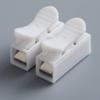Davitu Terminals - 10pcs 2 Way 220V Block Clamp Quick Splice 10A Self Locking Lighting Wire Terminals Durable Connection White Press Type Safe view 2
