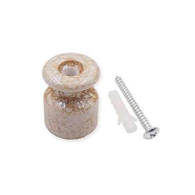 Davitu Terminals - 5pcs Ceramic Insulator Wall Terminals Wire Cable Connector for Wiring Porcelain Insulator Cable Fixings with Install Screw - (Color: Crack Color)