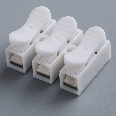 Davitu Terminals - 10pcs Wire Terminals 220V Clamp Connection Block Lighting Press Type White 10A 2 Way Durable Safe Self Locking Quick Splice