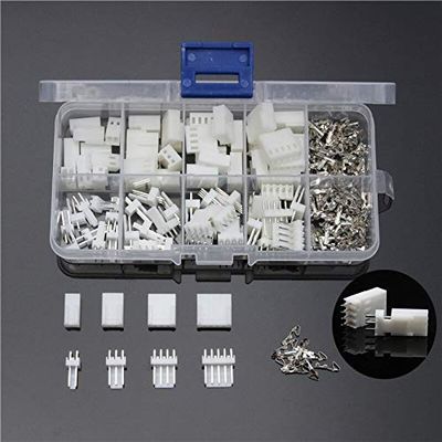 Davitu Terminals - 150Pcs 2/3/4/5Pin JST-XH 2.54mm Male/Female Wire White Housing Connectors Set Jumper Pin Bare Terminals Kit
