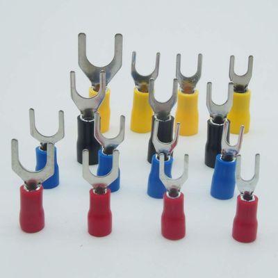 Davitu Terminals - 10PCS SV1.25/2/3.5-3.2/4/5/6 Cable Wire Connector Furcate Crimp Terminals - (Color: SV1.25-4)