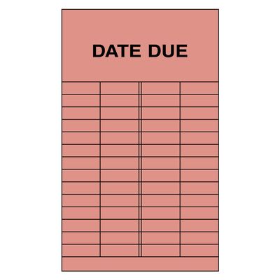 The Library Store Detuning Cards 5 inches x 3 inches Date Due Grid Cards 250 per Package (Salmon)