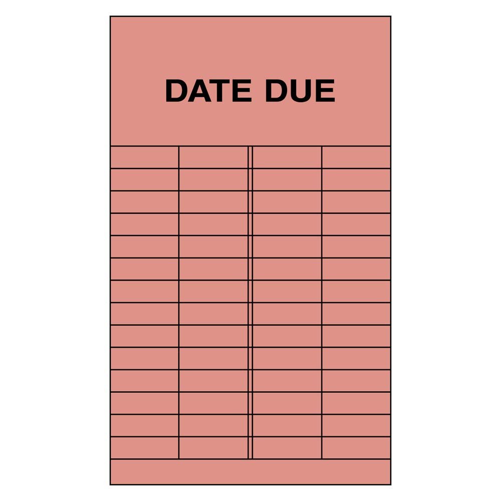 The Library Store Detuning Cards 5 inches x 3 inches Date Due Grid Cards 250 per Package (Salmon)