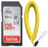 SanDisk 128GB SD Ultra Memory Card for Waterproof Camera Works with Olympus Tough TG-6, TG-5, TG-4, TG-3, TG-870 (SDSDUNR-128G-GN6IN) Plus (1) Everything But Stromboli Underwater Float Lanyard view 1