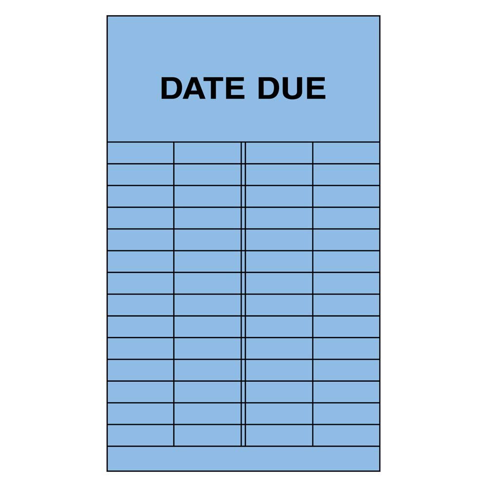 The Library Store Detuning Cards 5 inches x 3 inches Date Due Grid Cards 250 per Package (Blue)