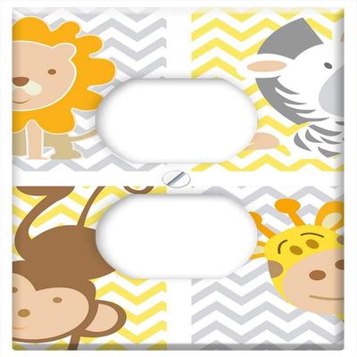 Switch Plate Outlet Cover - Frame Animals Baby Child Green Frame