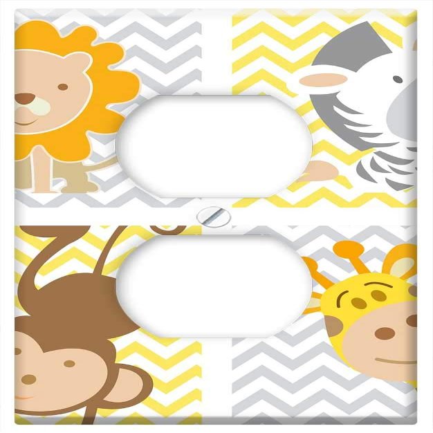 Switch Plate Outlet Cover - Frame Animals Baby Child Green Frame