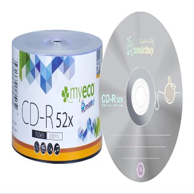 50 Pack MyEco CD-R CDR 52X 700MB 80Min Economy Branded Logo Top Write Once Blank Media Record Disc