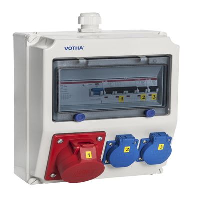 VOTHA WORMS Wall Distributor Wired with FI Switch Socket 230 V~ 2, CEE 16 A, 400 V~ 1, CEE 32 A, 400 V~ without, LS 16 A, 1-pole, C 2, LS 16 A, 3-pin, C 1, LS 32 A, 3-pin, C without