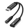 2 in 1 USB C to 3.5mm Headphone and Charger Adapter, USB C to AUX Mic Jack with PD 60W Fast Charging for Stereo, Earphones, Compatible with iPhone 17/16, Samsung Galaxy S25/S24, Google Pixel 9/8 view 1