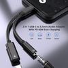 2 in 1 USB C to 3.5mm Headphone and Charger Adapter, USB C to AUX Mic Jack with PD 60W Fast Charging for Stereo, Earphones, Compatible with iPhone 17/16, Samsung Galaxy S25/S24, Google Pixel 9/8 view 2