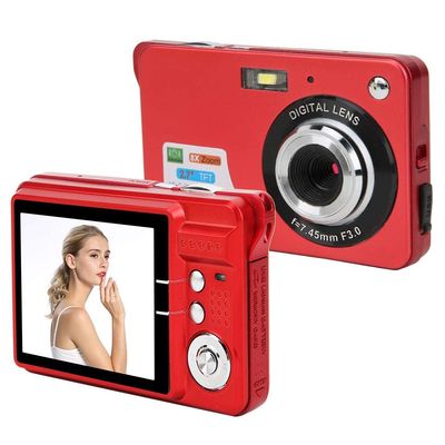 Digital Camera, 18MP Auto Focus 8X Digital Zoom 2.7in LCD Display Photography Cam with Microphone for Children Friends Parents Gifts(Red)